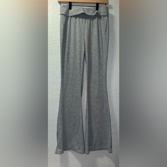 SHEIN Pants - Shein Women's Ribbed Gray Flare Bottoms